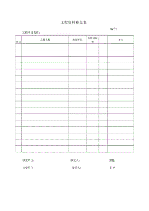 工程资料移交表.docx