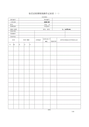 地基基础工程钻芯法检测现场操作记录表单.docx