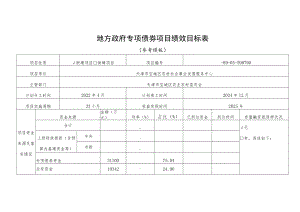 地方政府专项债券项目绩效目标表.docx