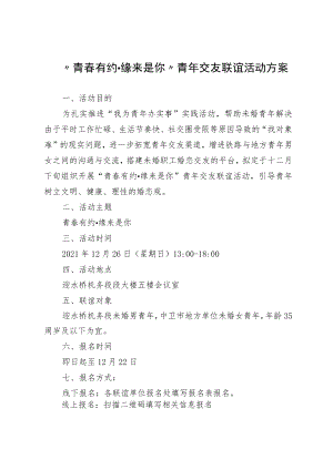 “青春有约缘来是你”青年交友联谊活动方案.docx