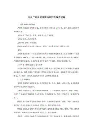污水厂财务管理实施细则及操作规程.docx