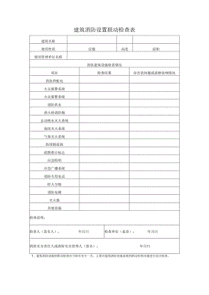建筑消防设置联动检查表.docx