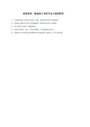 铁路、桥梁、隧道施工专职安全工程师职责.docx