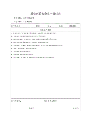 质检部长安全生产责任表.docx