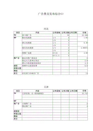 广告费及发布综合.docx