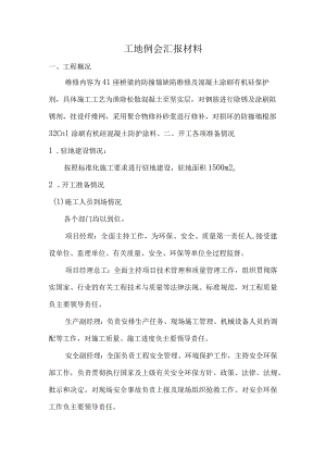 工地例会汇报材料.docx