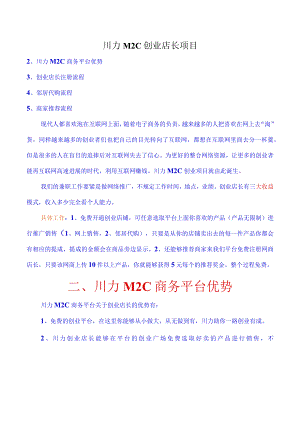 川力M2C创业店长项目.docx