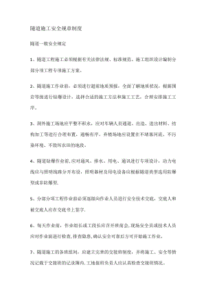 隧道管理制度规定.docx