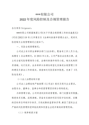 风险控制及合规管理实施情况报告.docx