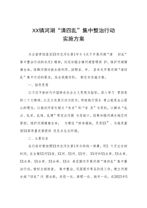 XX镇河湖“清四乱”集中整治行动实施方案.docx