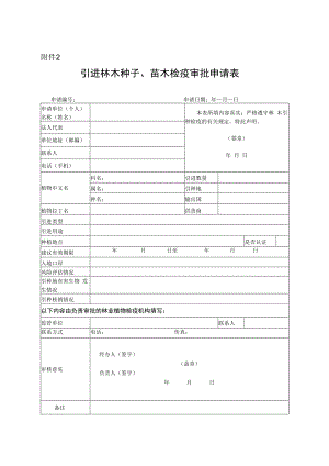 引进林草种子、苗木检疫审批申请表模板.docx
