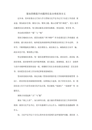 紧扣四维提升问题类信息办理质效全文.docx