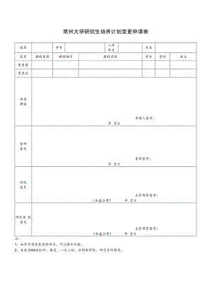 常州大学研究生培养计划变更申请表.docx