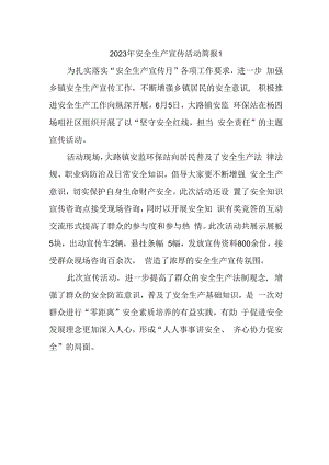 2023年安全生产宣传活动简报1.docx