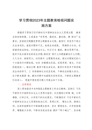 学习贯彻2023年主题教育检视问题实施方案.docx