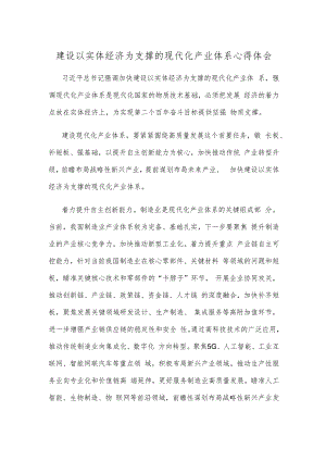 建设以实体经济为支撑的现代化产业体系心得体会.docx