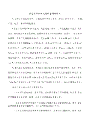 医疗保障队伍建设服务调研情况.docx