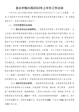 县乡村振兴局2023年上半年工作总结.docx