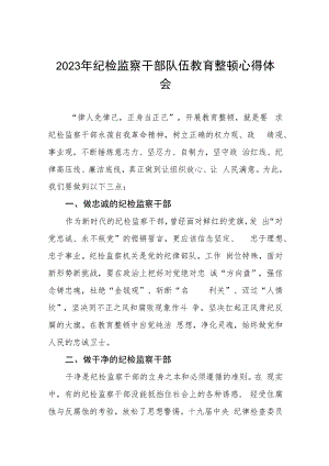 最新版2023年全国纪检监察干部队伍教育整顿心得体会模板精品六篇.docx