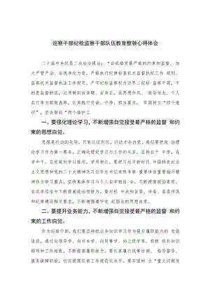 巡察干部纪检监察干部队伍教育整顿心得体会精选（共六篇）汇编供参考.docx