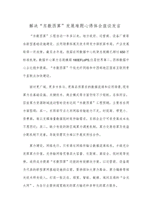 解决“东数西算”发展难题心得体会座谈发言.docx