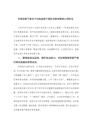 市委巡察干部关于纪检监察干部队伍教育整顿心得体会精选（共六篇）汇编供参考.docx