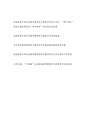 2023纪检监察干部队伍教育整顿学习教育环节学习研讨发言读书报告工作总结汇报自查梳理问题实施方案.docx