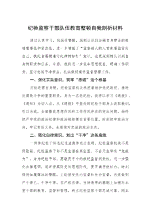 纪检监察干部队伍教育整顿自我剖析材料(精选三篇样例).docx