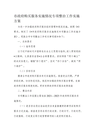 市政府购买服务实施情况专项整治工作实施方案.docx