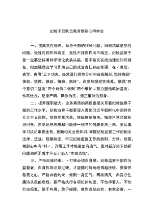 纪检干部队伍教育整顿心得体会(精选六篇模板).docx