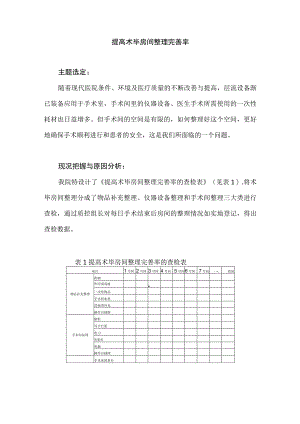 手术室运用PDCA循环提高术毕房间整理完善率.docx