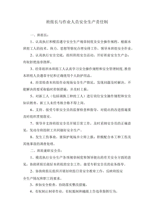 班组长与作业人员安全生产责任制.docx