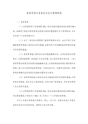 巷道贯通及盲巷安全技术管理制度.docx