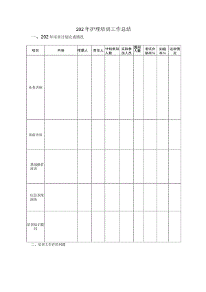 护理培训工作总结表.docx