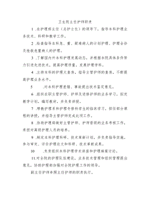 卫生院主任护师职责.docx