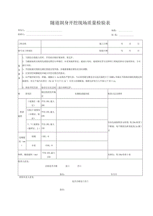 隧道洞身开挖现场质量检验表.docx