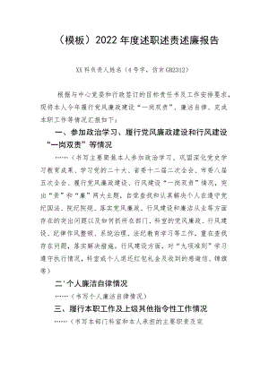 (模板)2022年度述职述责述廉报告.docx