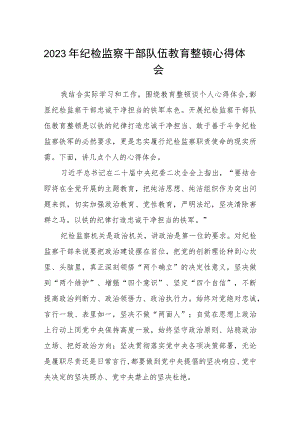 2023年纪检监察干部队伍教育整顿心得体会(精品三篇).docx