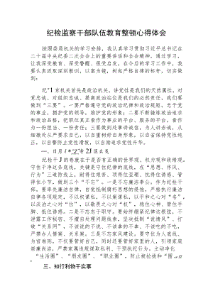 全国纪检监察干部队伍教育整顿心得体会3篇样例.docx