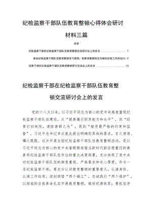 纪检监察干部队伍教育整顿心得体会研讨材料三篇.docx