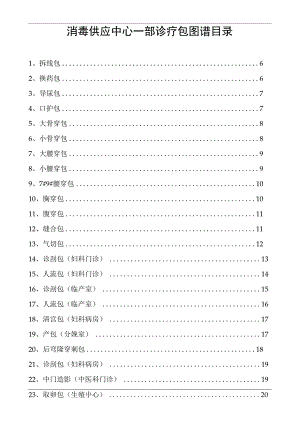 医院门诊消毒供应中心诊疗包图谱目录（配图）（附门诊手术室敷料包和器械包配置明细）.docx