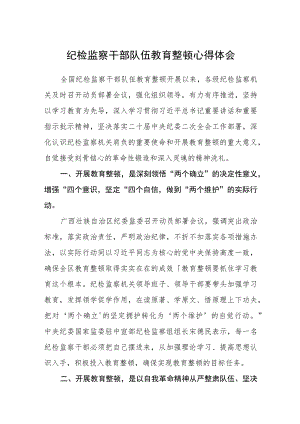 纪检监察干部队伍教育整顿心得体会（3篇）范本.docx