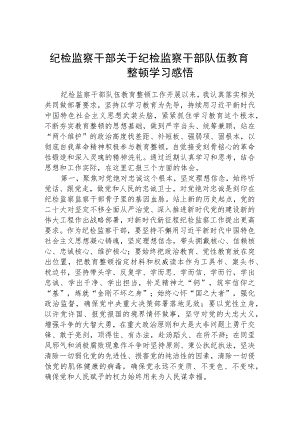 纪检监察干部关于纪检监察干部队伍教育整顿学习感悟（精选共三篇）.docx