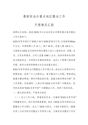 最新综治办重点地区整治工作开展情况汇报.docx