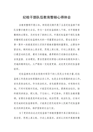 纪检干部队伍教育整顿心得体会（3篇）范本.docx
