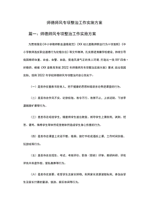 师德师风专项整治工作实施方案.docx