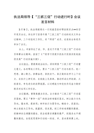 【共3篇】执法局领导【“三抓三促”行动进行时】会议发言材料.docx