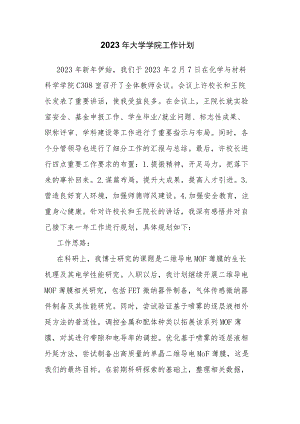 2023年大学学院工作计划.docx