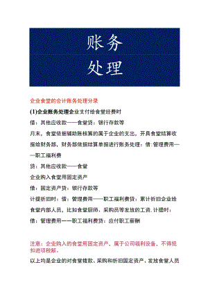 企业食堂的会计账务处理分录.docx