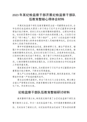 2023年某纪检监察干部开展纪检监察干部队伍教育整顿心得体会材料范文(参考三篇).docx